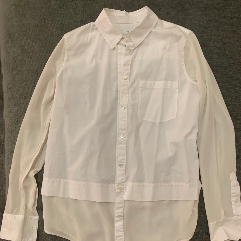 SOLD-VINCE Layered White Dress Shirt